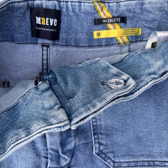 Maeve by Anthropologie The Colette Size 30 Medium Wash Denim Cropped - Picture 3 of 7